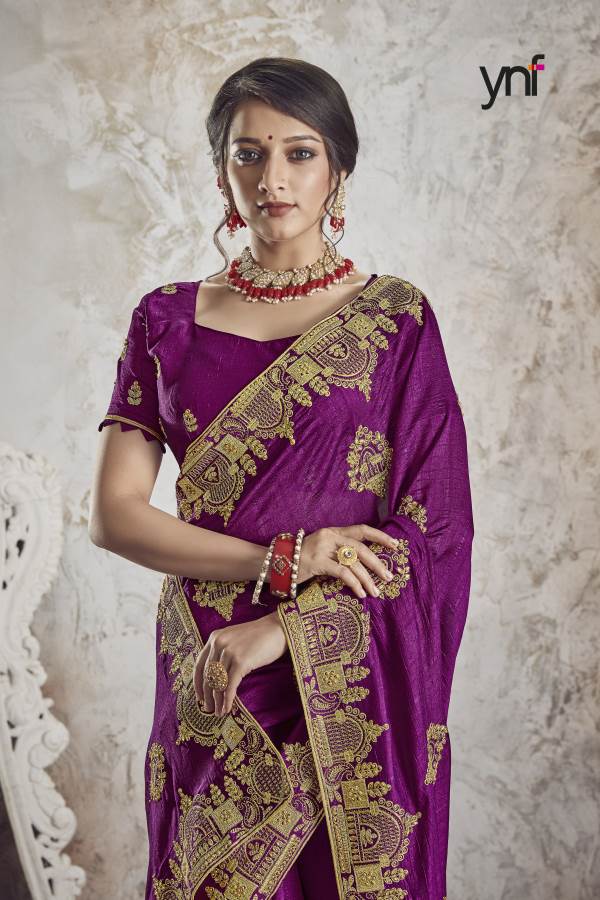 Ynf Jhoomar Zari New Exclusive Wedding Wear Vichitra Silk Saree Collection